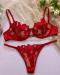 Alluring Elegant Floral Embroidery Lingerie Set front - Bespose