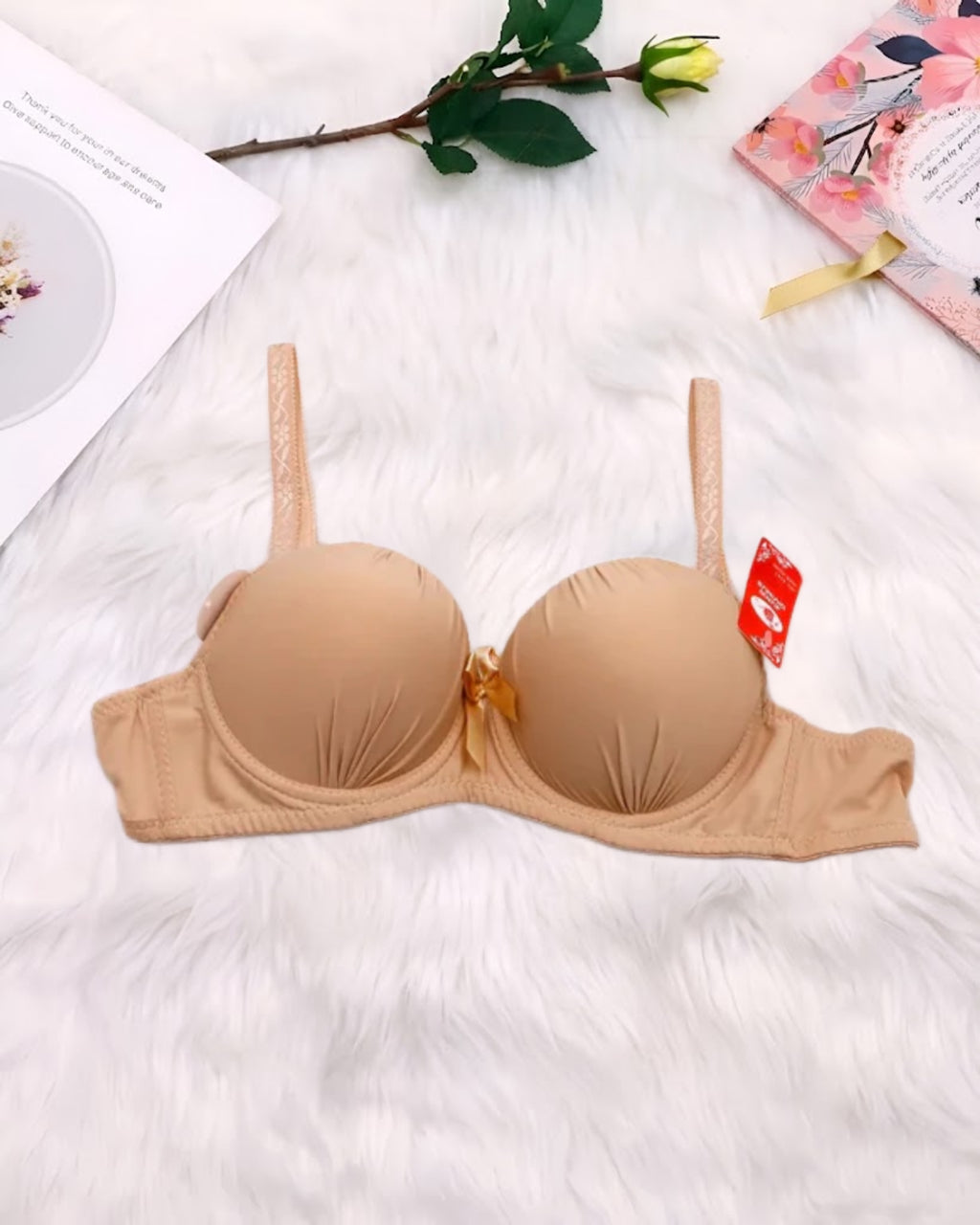 Binny's Level 2Wired Push Up T-Shirt Bra Beige | Bespose