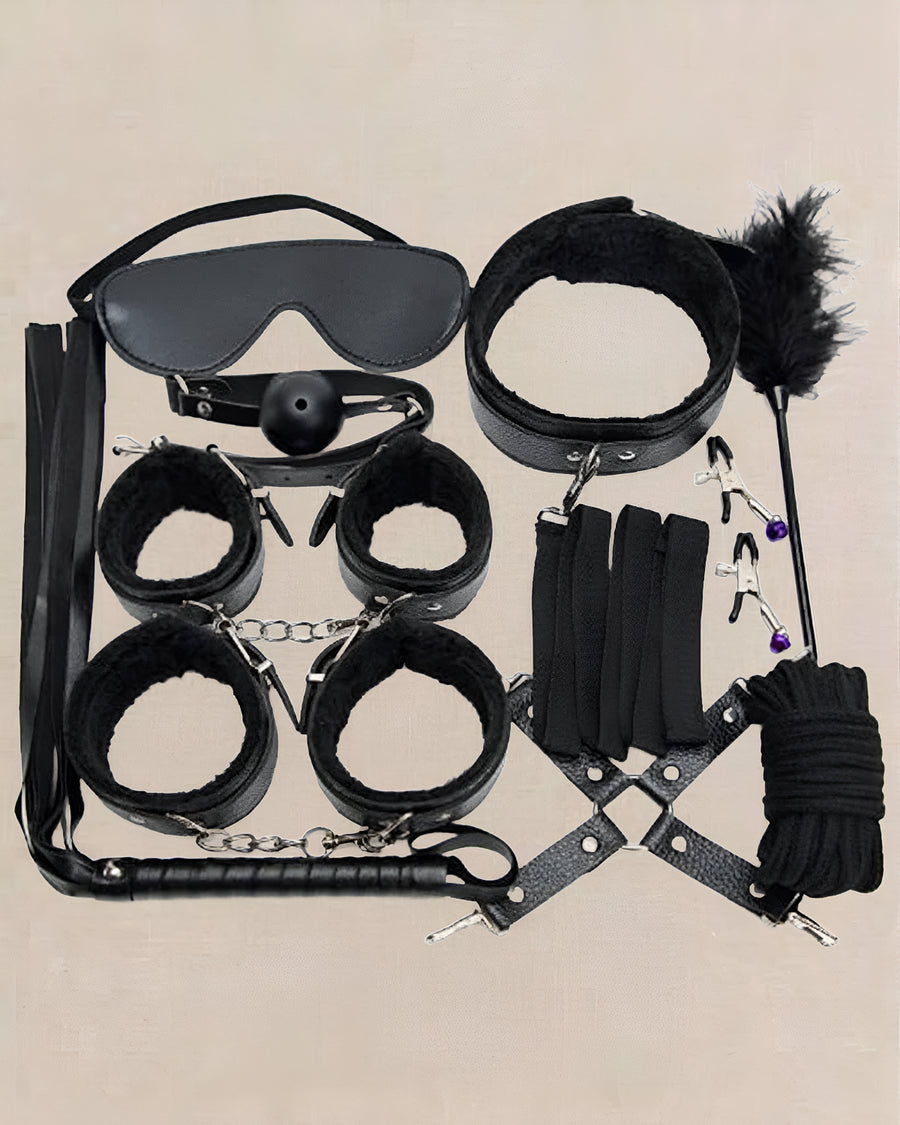 Black Faux Leather Bondage Set - Bespose