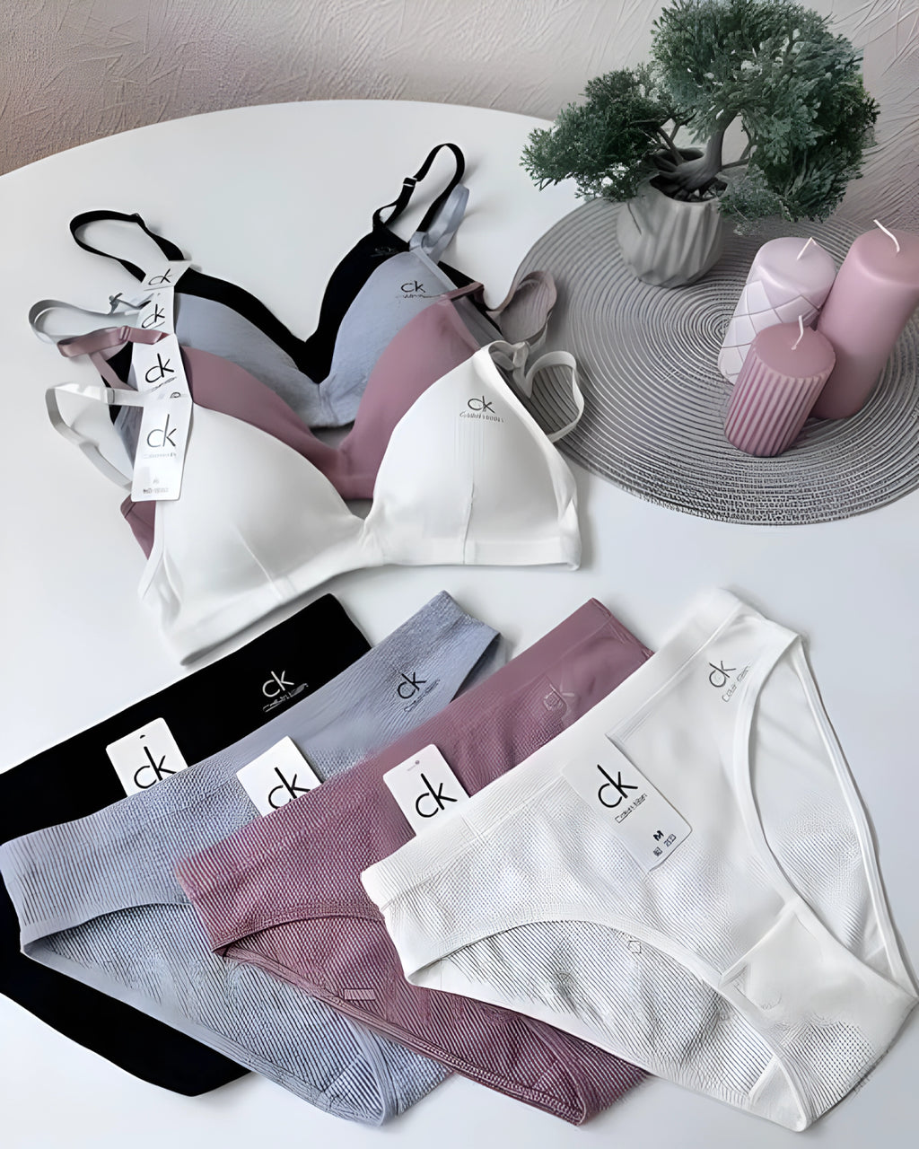Calvin Klein Cotton T-Shirt Bra Panty Set - Bespose