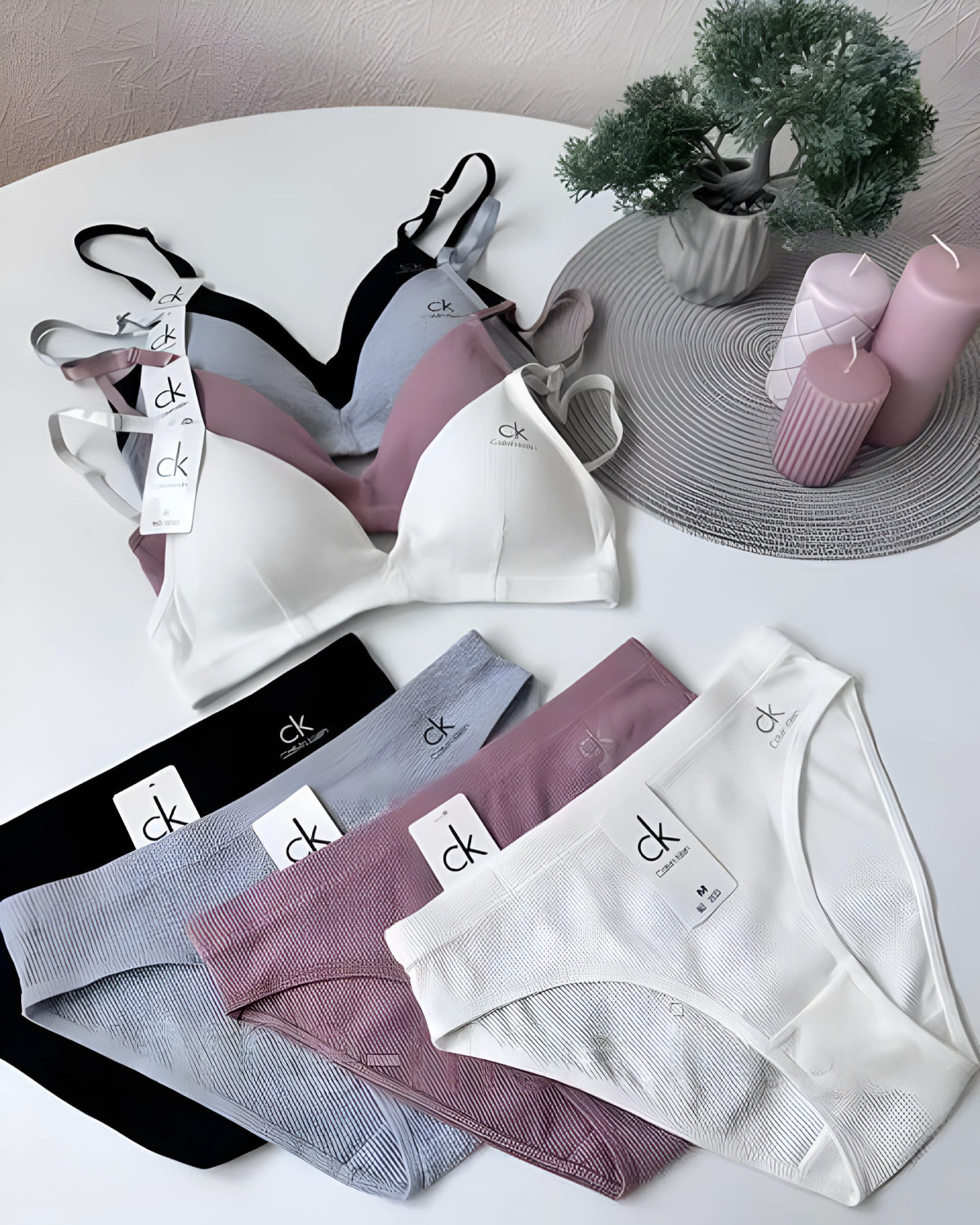 Calvin Klein Cotton T-Shirt Bra Panty Set - Bespose