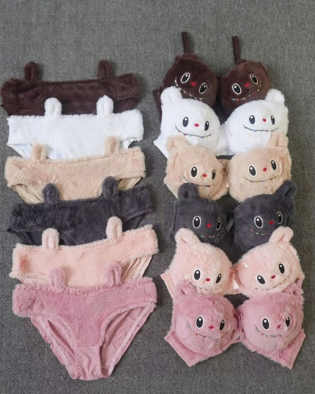 Cute Fluffy Bunny Bra And Panty Set - Bespose