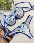 Embroidered Single Padded Bra And Panty Set - Bespose