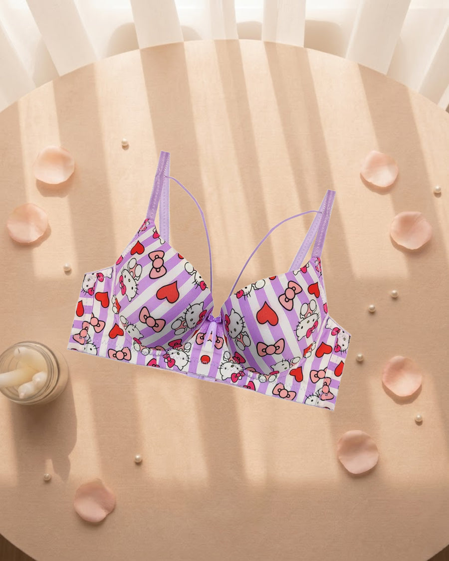 Hello Kitty Daily Wear Push Up Bra purple - Bespose