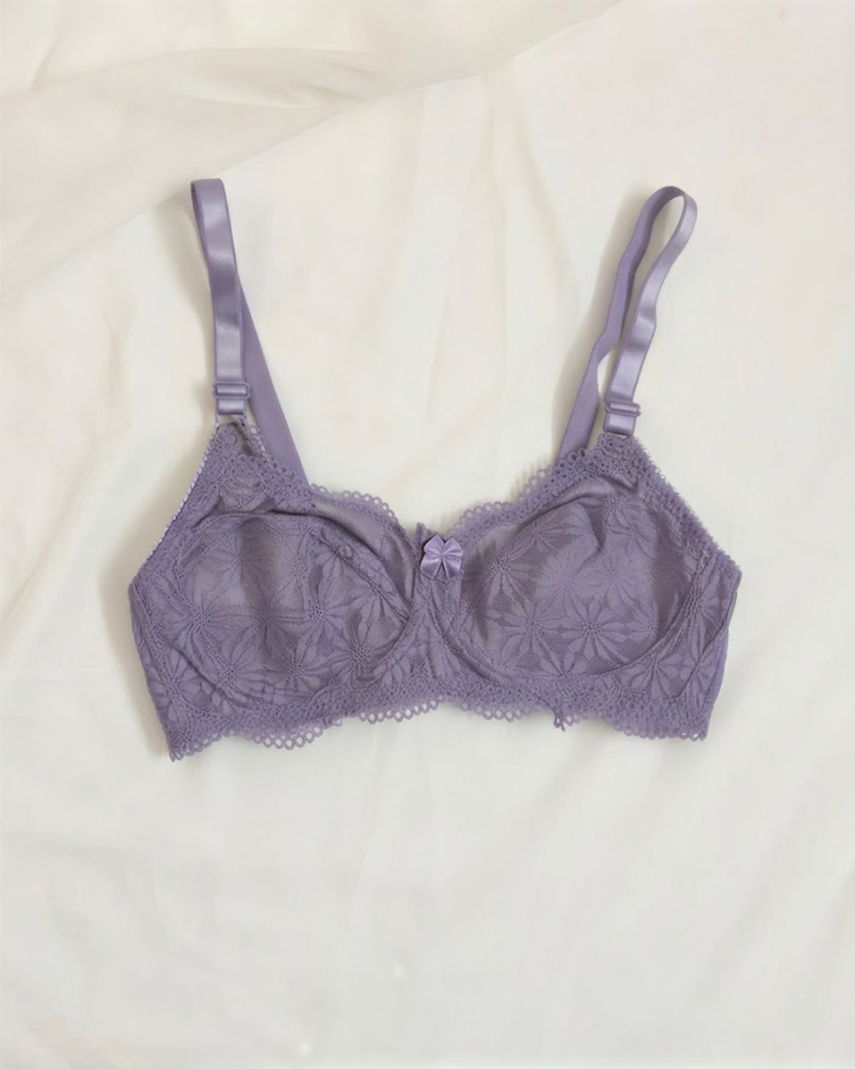Net Non Wired Daily Wear Bra Lavender - Bespose