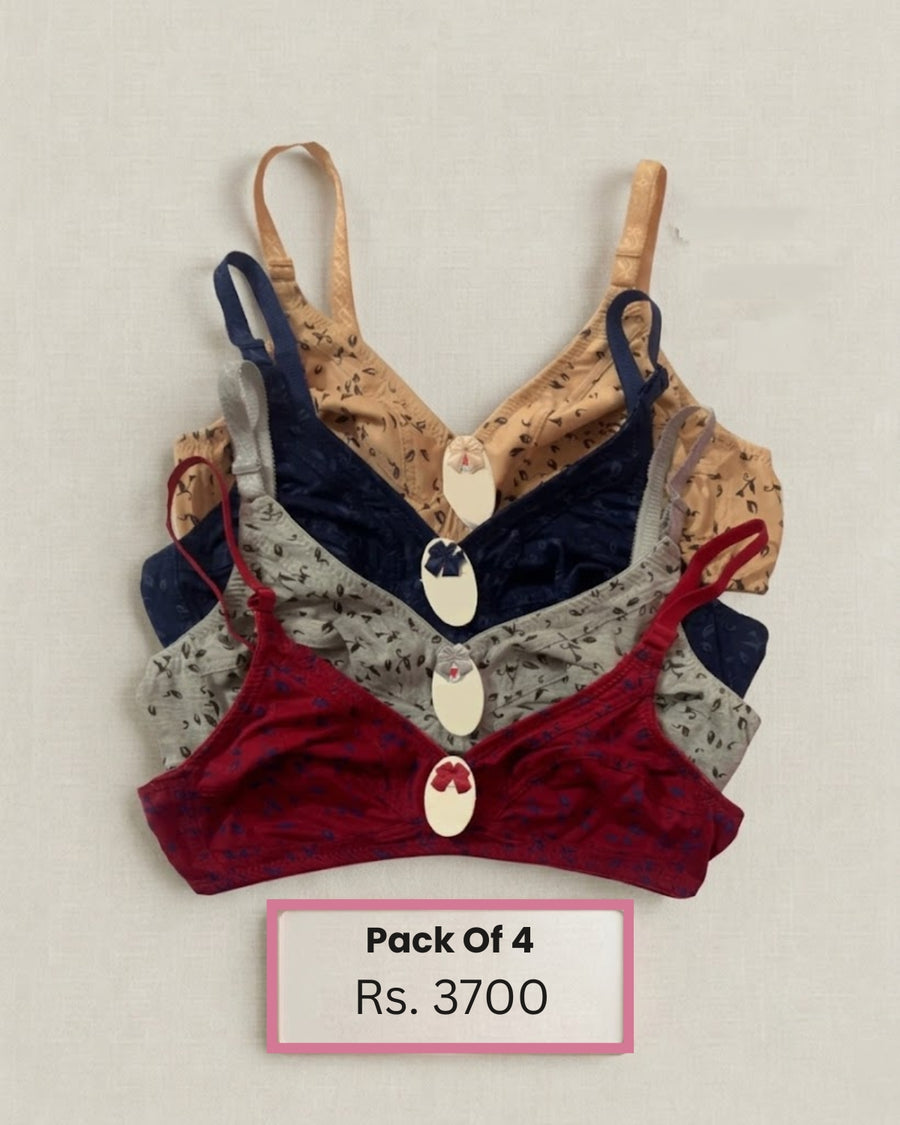 Pack Of 4 Summer Friendly Soft Cotton Bra - Bespose