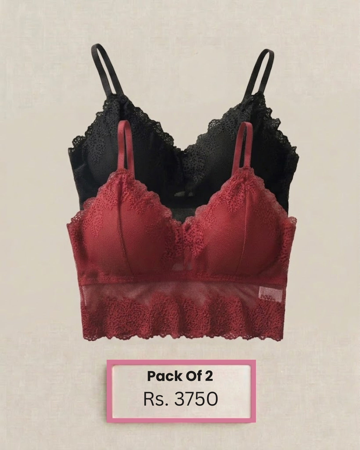 Pack of 2 Flower Net Bralette - Bespose