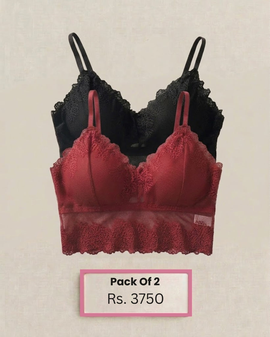 Pack of 2 Flower Net Bralette - Bespose