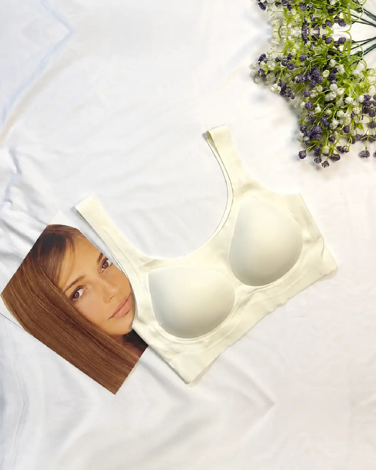Seamless Thick Strapless Bandeau Bra-Off White - Bespose