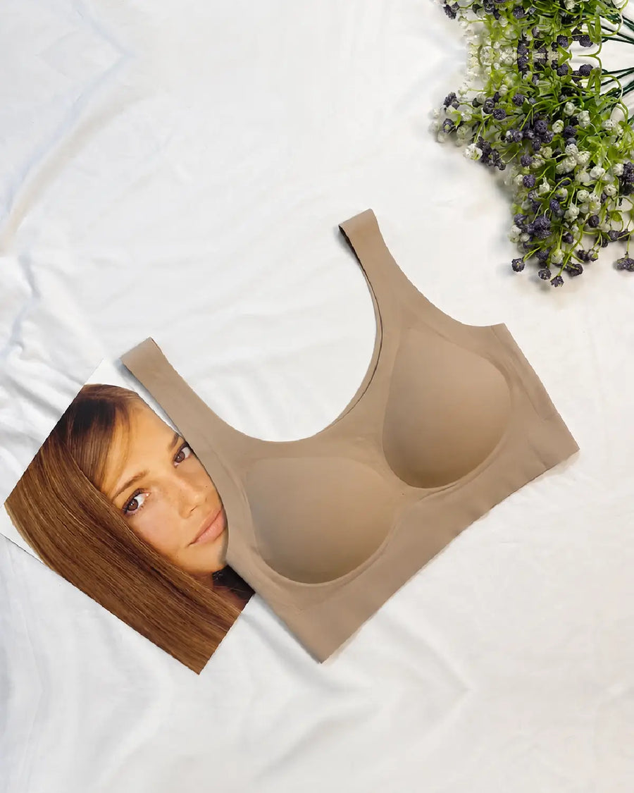 Seamless Thick Strapless Bandeau Bra Brown - Bespose