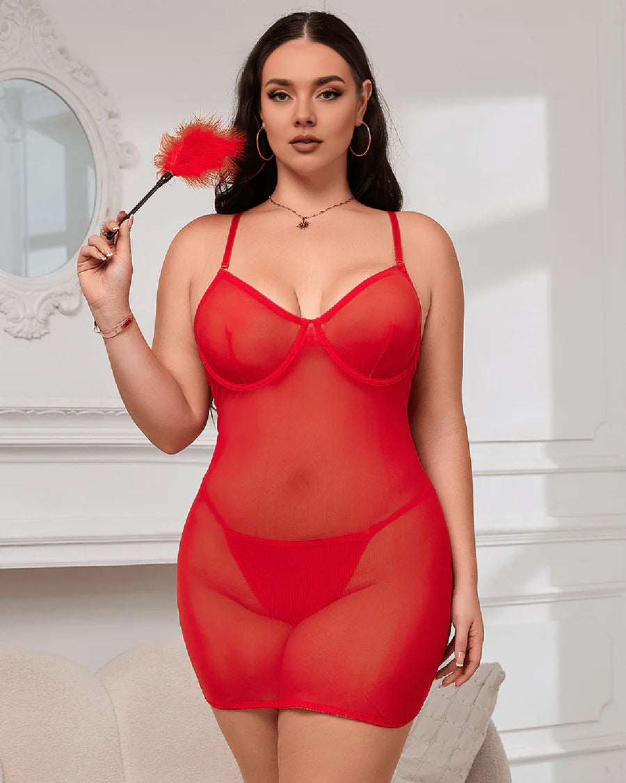 Sexy Mesh Strappy Lingerie With A Lace-Up Back - Bespose
