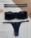Shop The Navy Blue Lace Lingerie Set - Bespose