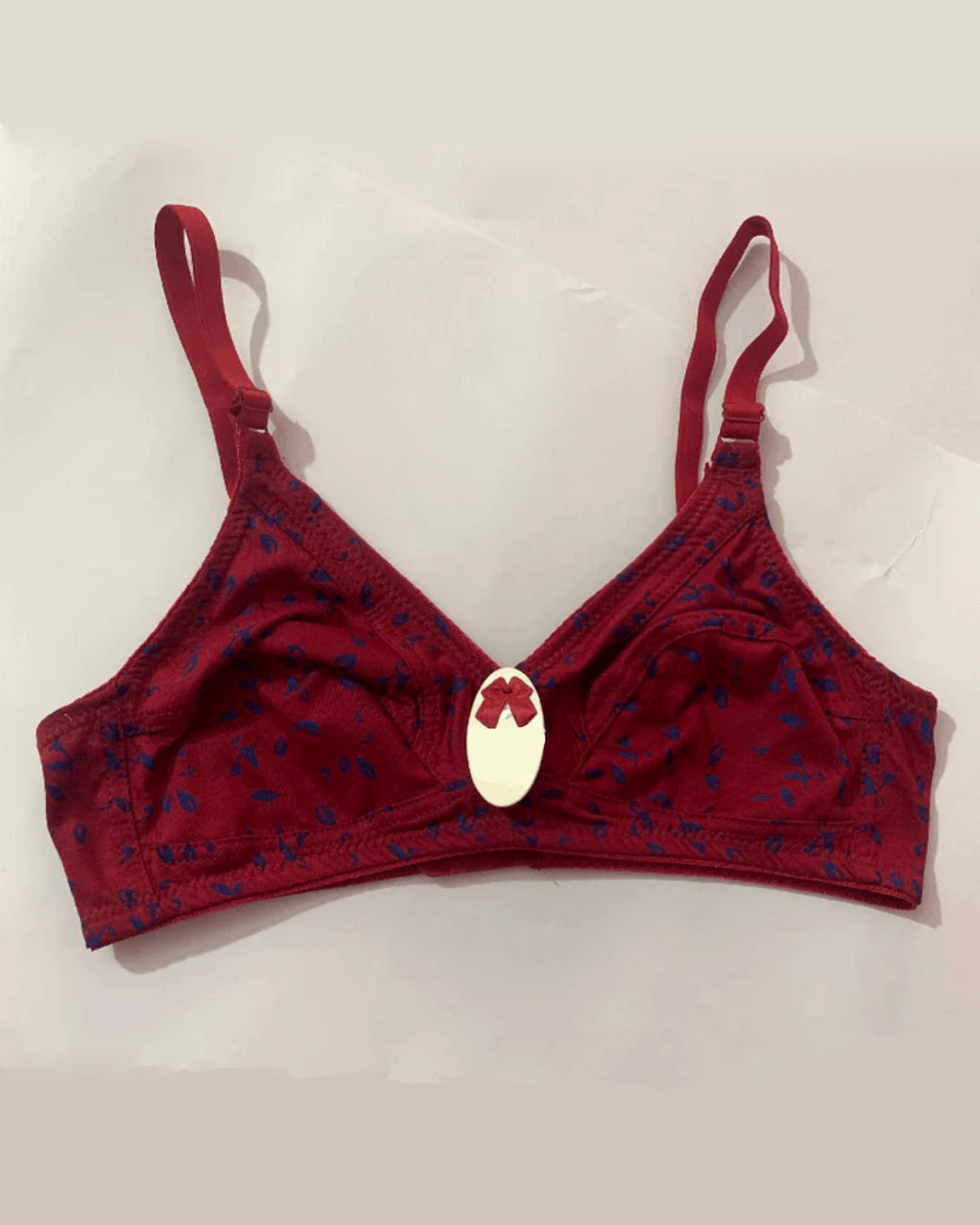 Summer Friendly Soft Cotton Printed Bra-Red - Bespose