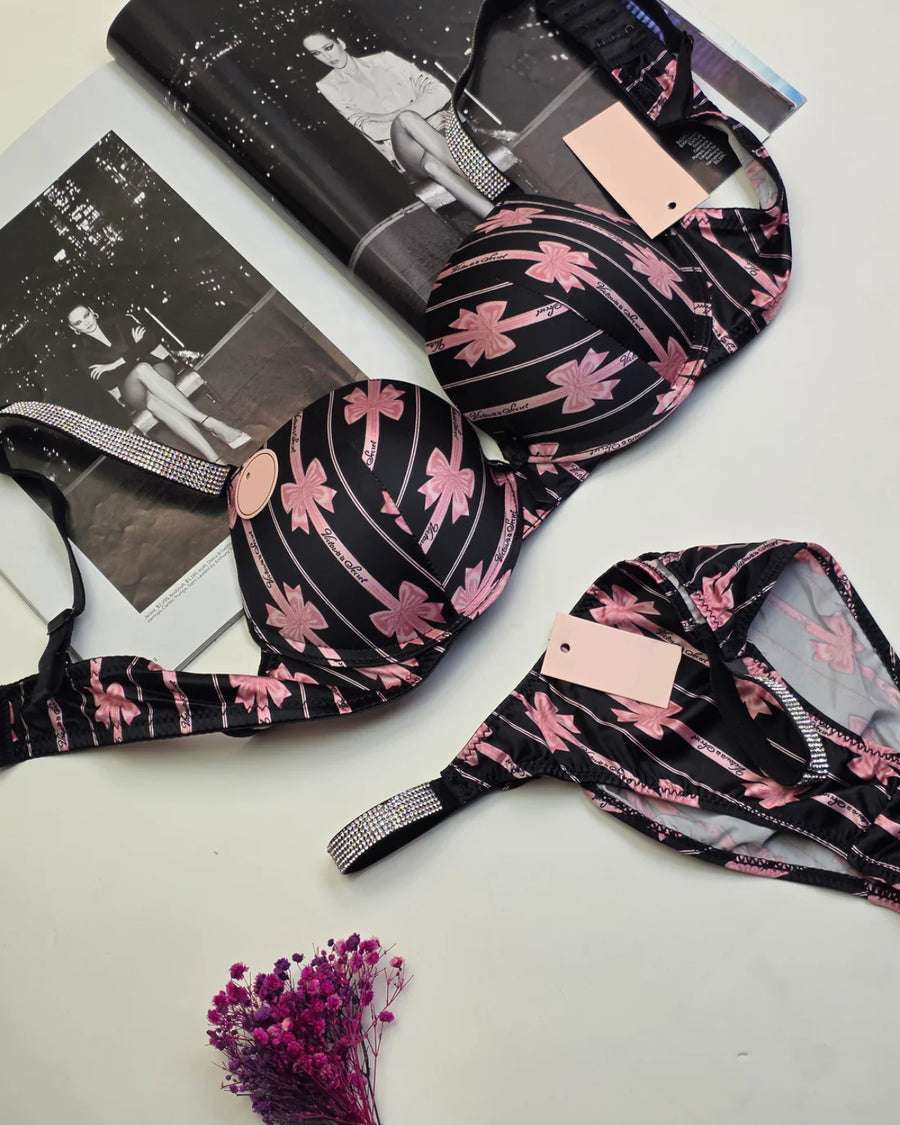 Women Premium Secret Bra And Panty Set Black - Bespose