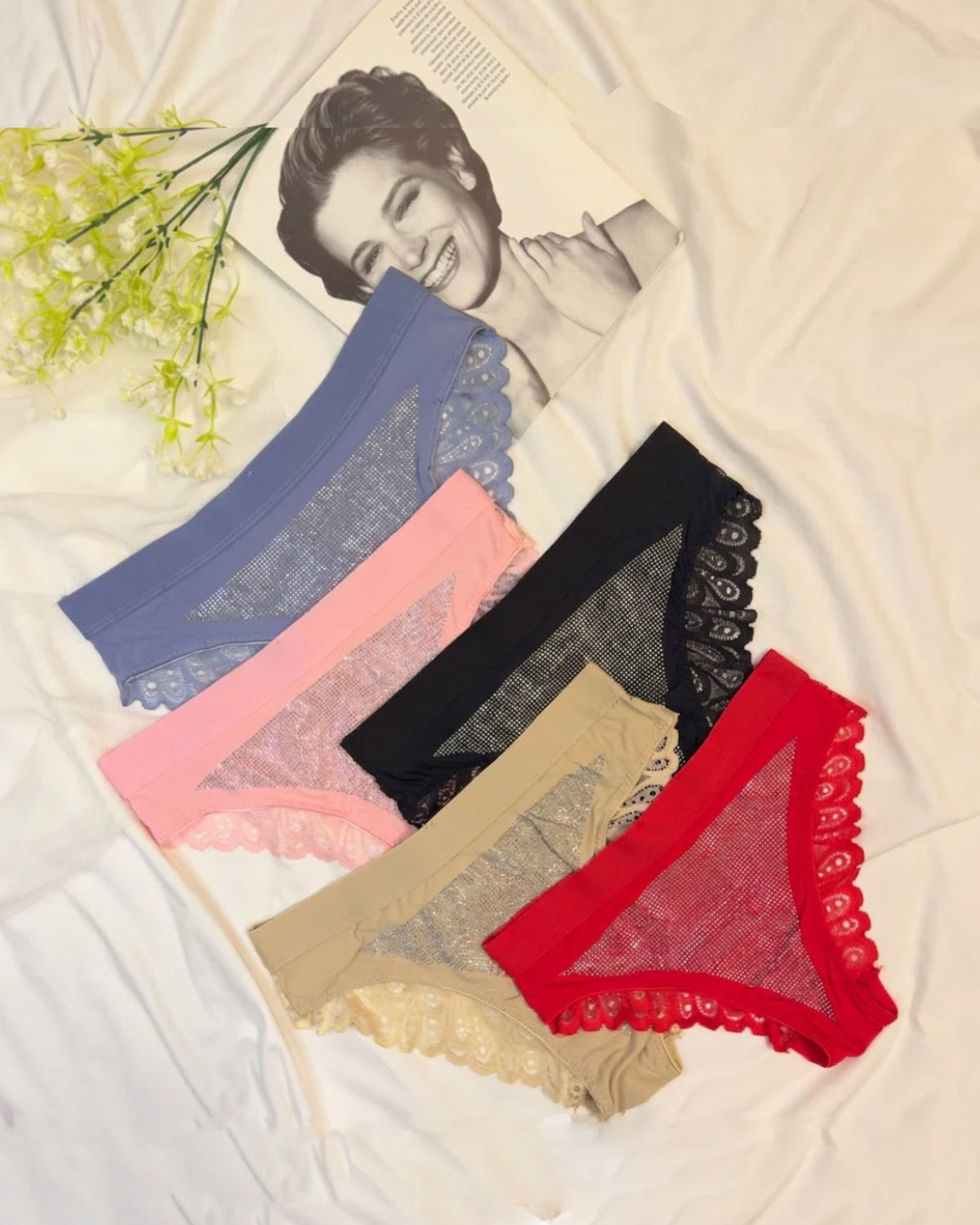 Women lace Shiny Rhinestone Panty - Bespose