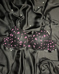 Womens Heart Print Push Up Bra - Bespose