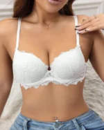 1pc Women's High Quality Lace Padded Underwire Push Up Bra Stripes
