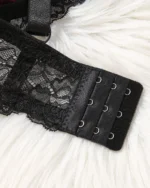 2pcs Plus Size Contrast Lace Minimalist Bra Set Hook