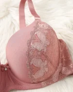 2pcs Women Plus Size Lace Spliced Solid Bra Set Front