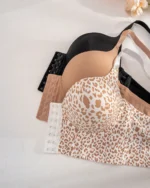 3pcs Set Plus Size Front Close Wire-Free Padded Bra Side