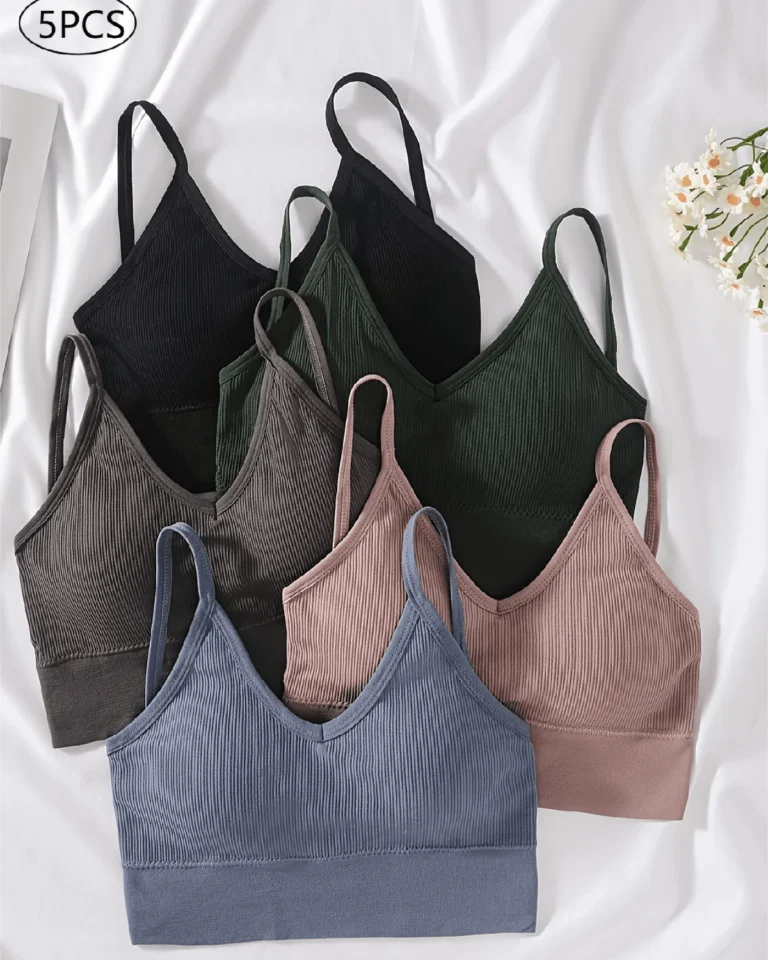 5pcsSet Backless Strap Bralette Bra Sets