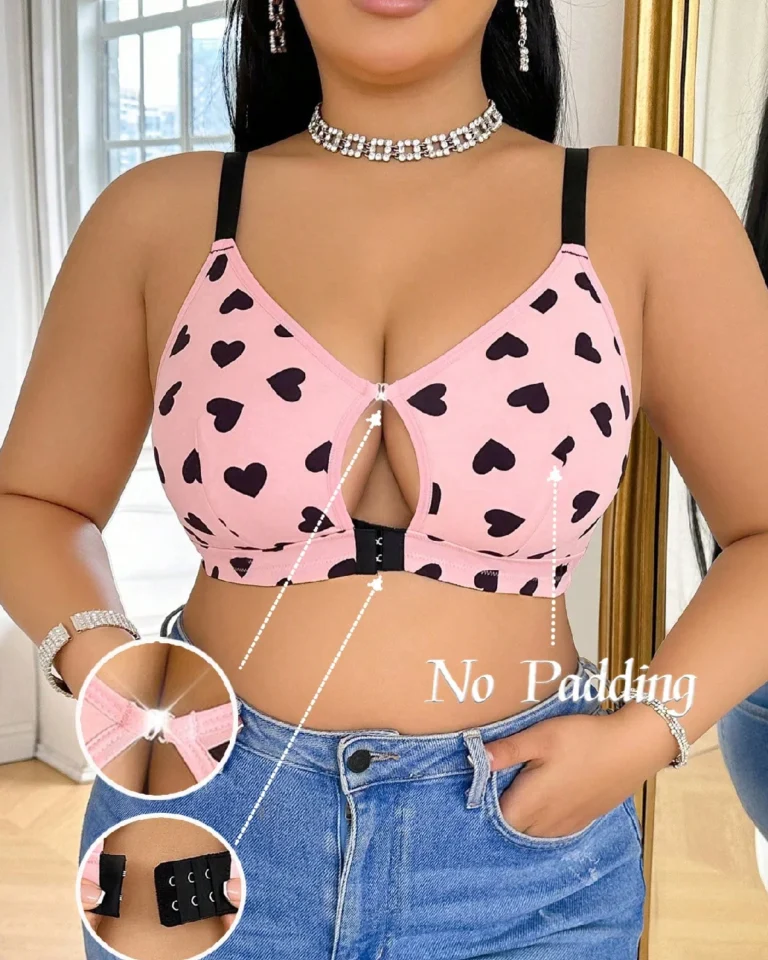 Comfortable Front Closure Wireless Plus Size Bra For Women
