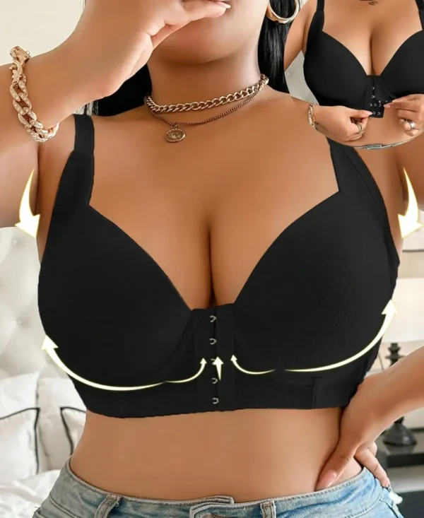 DesireSculpt 1pc Plus Size Front Closure Underwire Bra