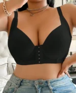 DesireSculpt 1pc Plus Size Front Closure Underwire Bra Close Up