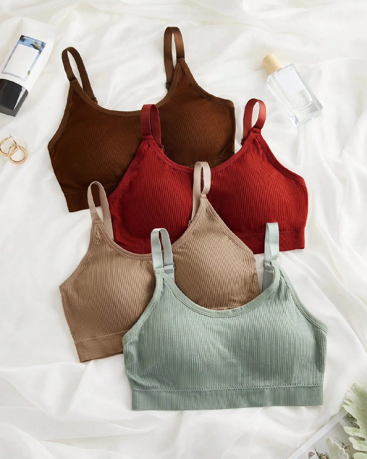 Women’s 4 Pack Light Support Wireless Bralette Set