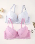 Plus Size 2 Pcs Women Lace Underwire Bra Set - Set 3