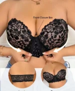 Plus Size Front Hook Lace Lined Comfy Bra Closure