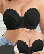 Plus Size Front Hook Lace Wireless Comfort Bra Closure