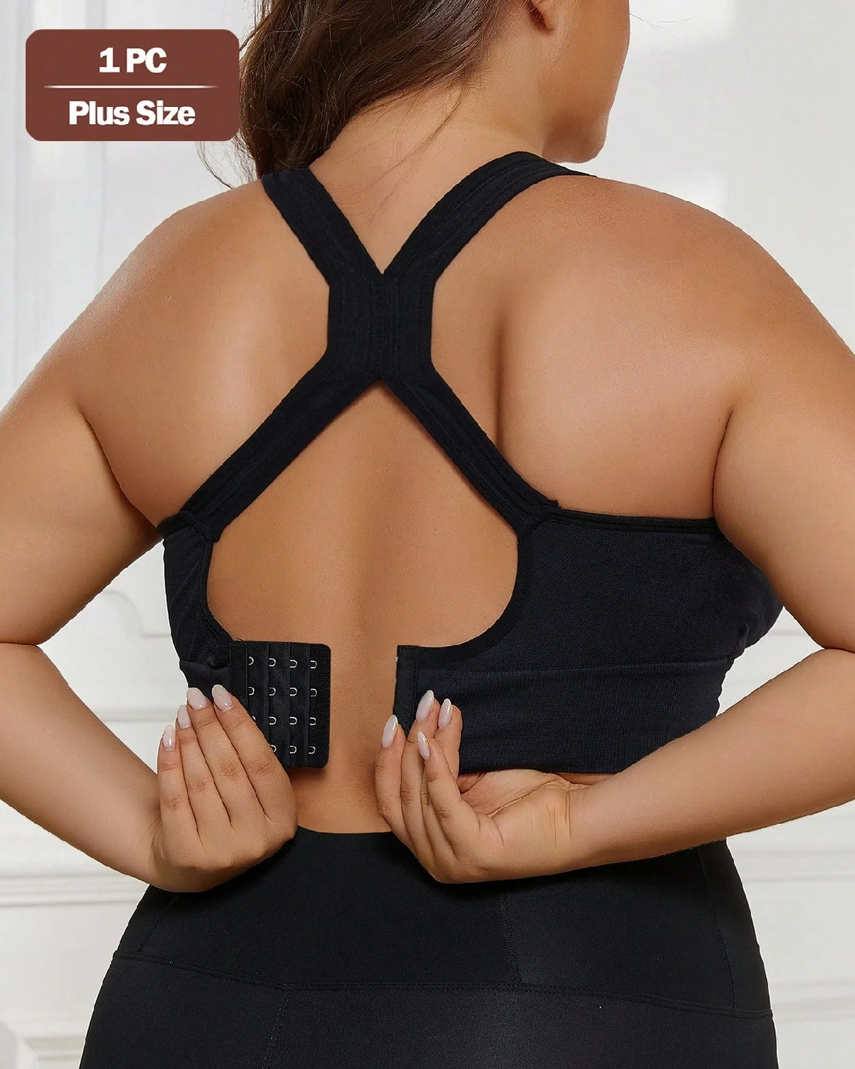 Plus Size Seamless Sports Bra, Shock-Proof & Lift-Up, Suitable For Running, Yoga