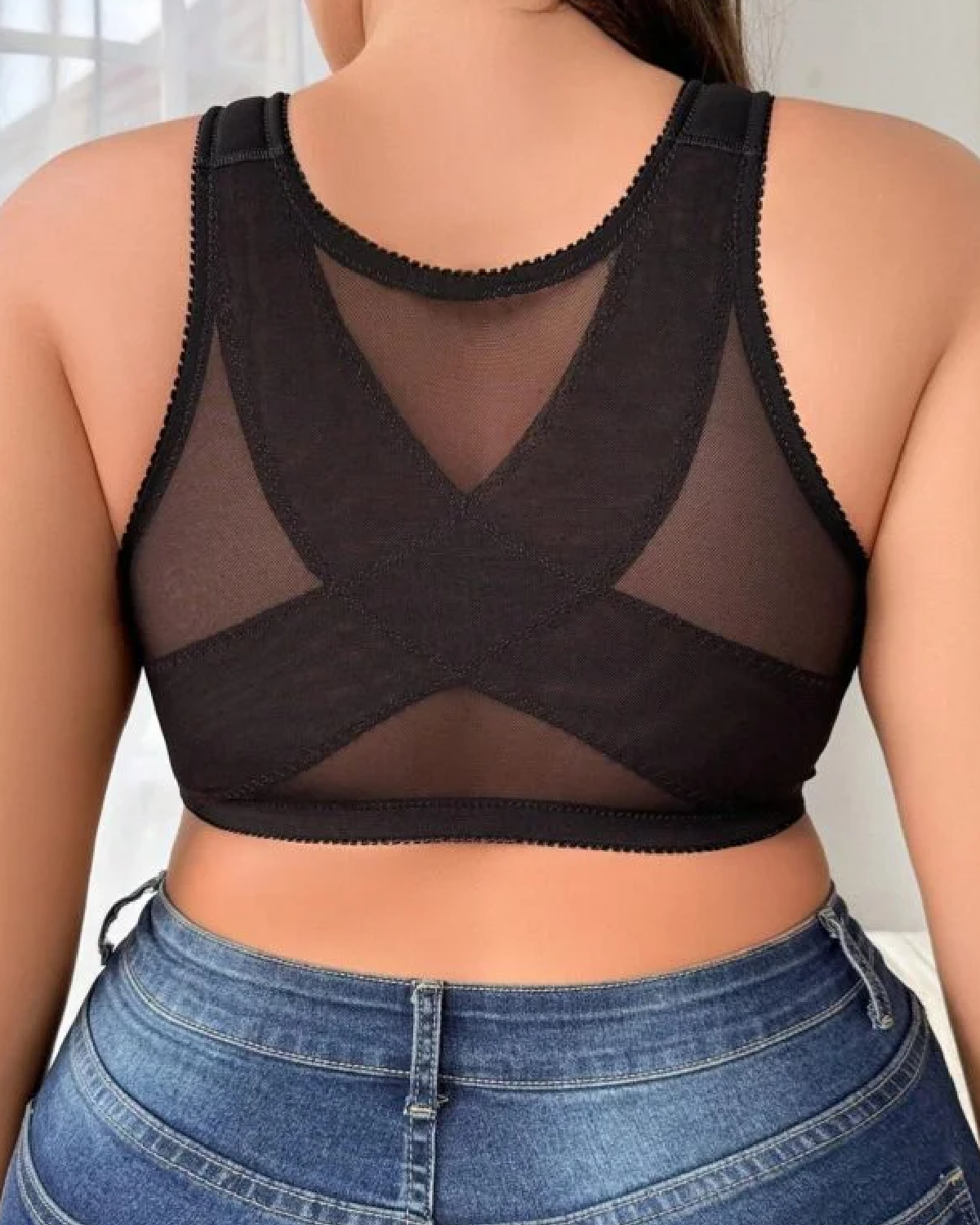 Shop The 1pc Plus Size Front Button Closure Wireless And Comfortable Bra