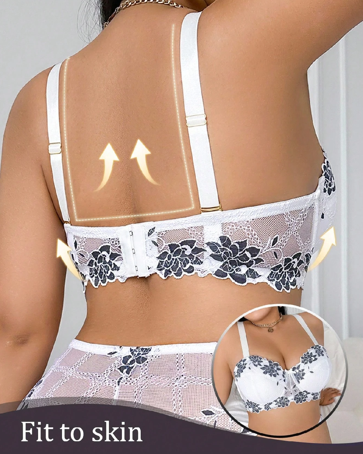 Shop The 1pc Women Plus Size Lace Underwire Bra With Removable Shoulder Straps