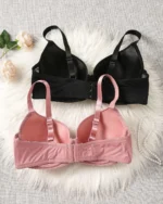 Shop The 2pcs Women Plus Size Lace Spliced Solid Bra Set
