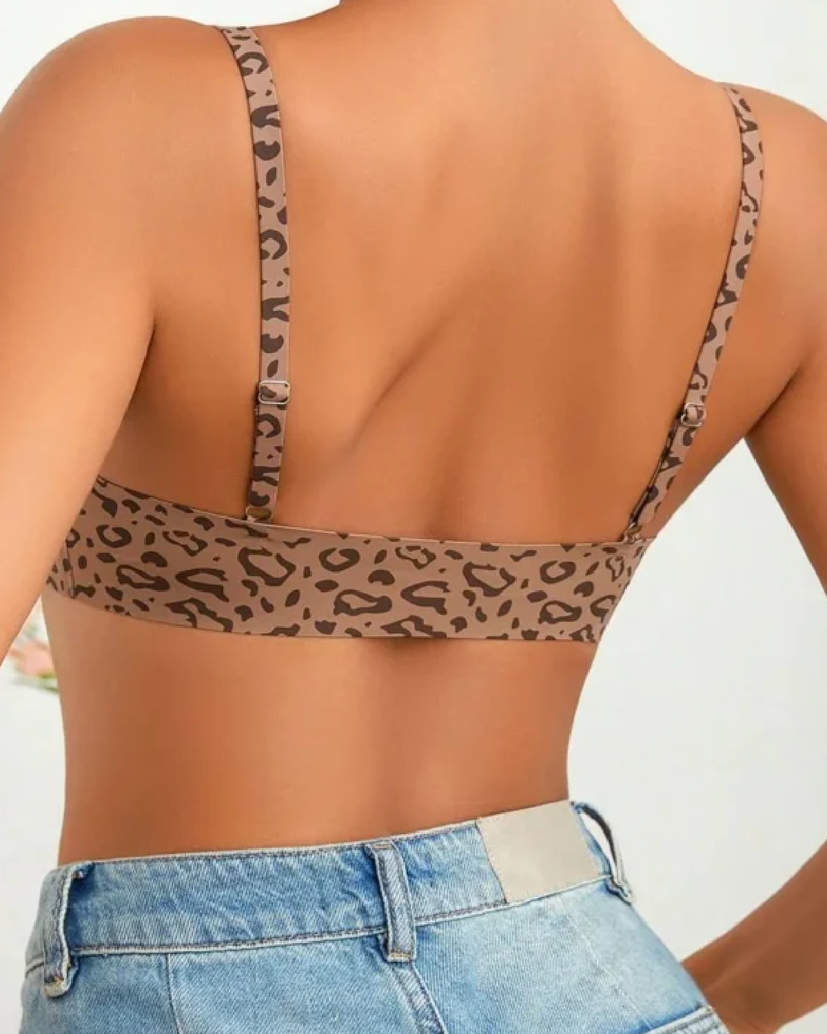 Shop the Leopard Print Front Closure Wireless Bra Back
