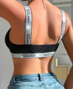 Women Front Closure Striped Underwire Free Brassiere Back