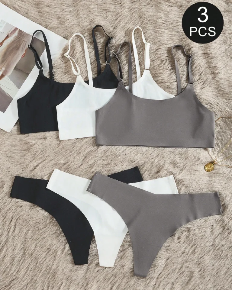 Women’s Casual Bralettes and Triangle Panties Lingerie Set