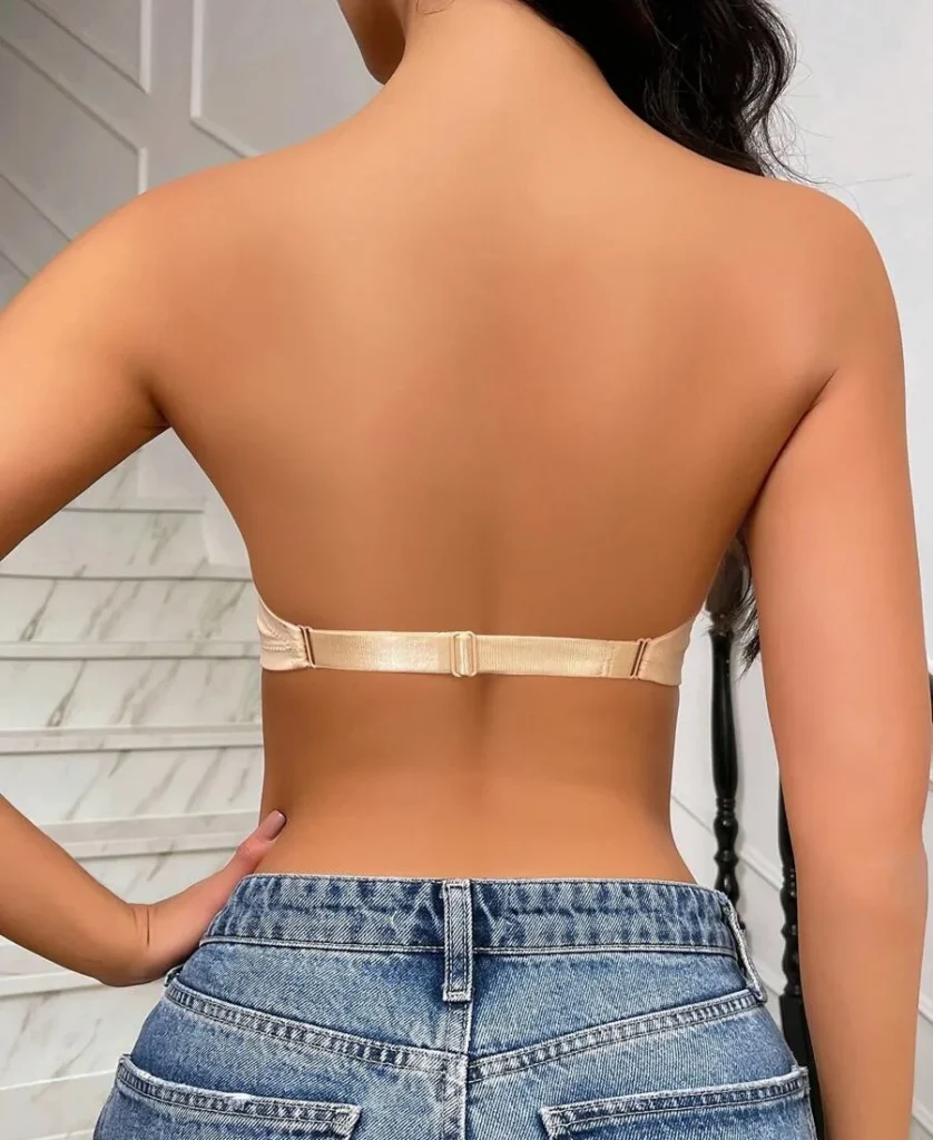Women's Front Closure Strapless Underwire Bra Back