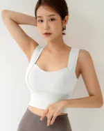 Women's Solid High Support Sports Bra White