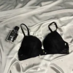 Black Chanvie Leen Lacy Padded Push Up Bra - Bespose