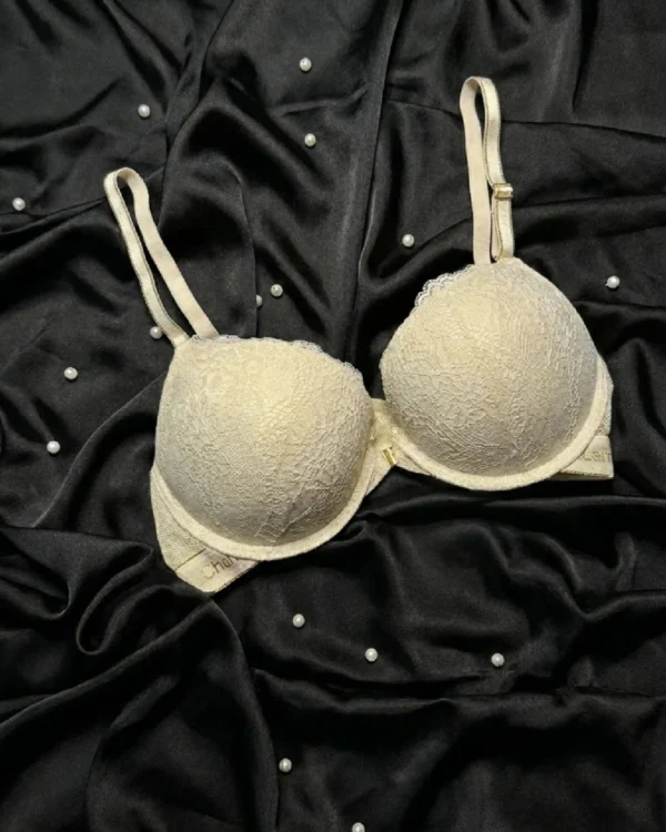 Chanvie Leen Lacy Padded Push Up Bra Beige