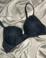 Chanvie Leen Lacy Padded Push Up Bra Dark Grey
