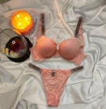 Dusty Pink Victoria Secret Bra And Panty Set - Bespose