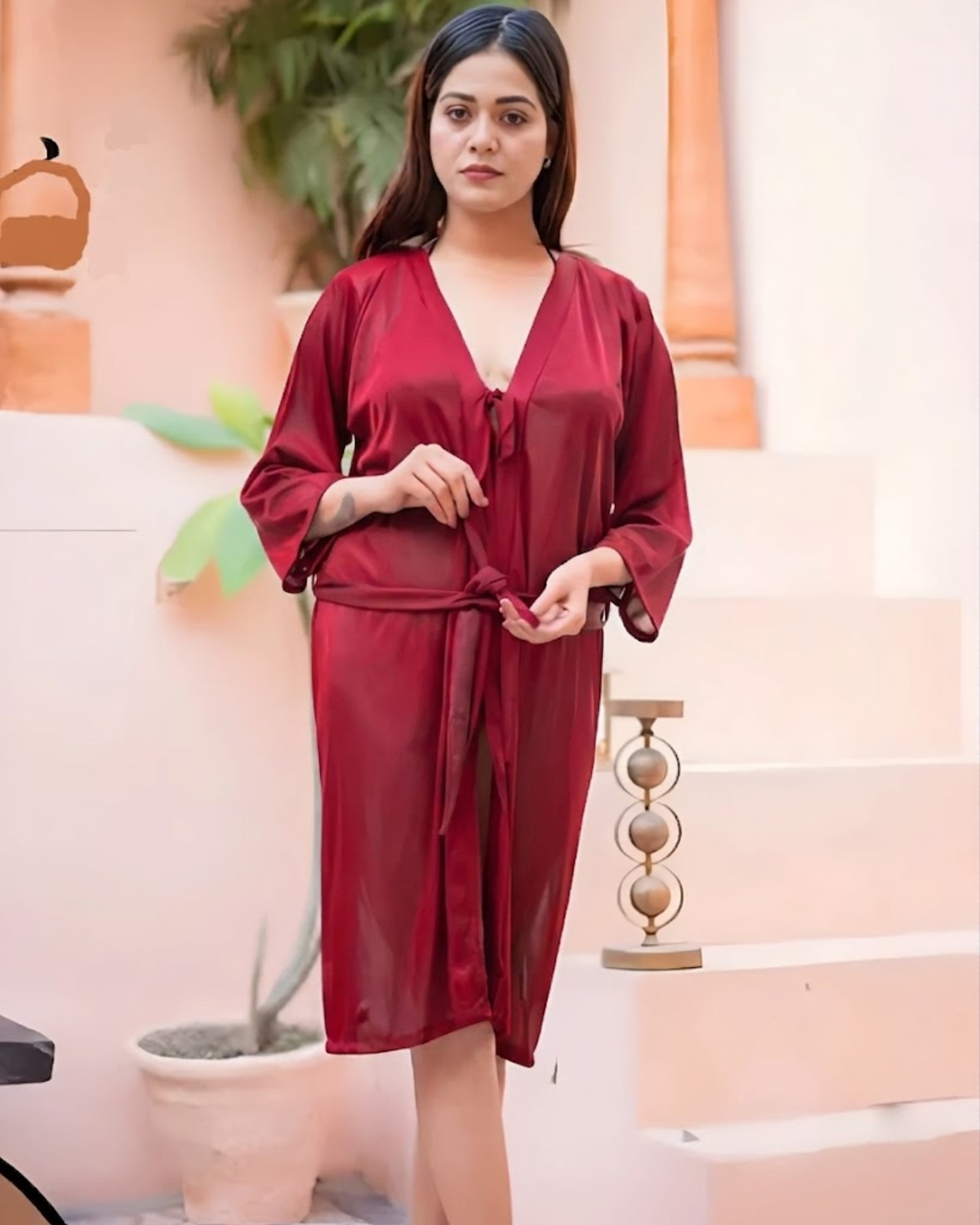 Luxury 3-Piece Gown Bikini Nightwear Set