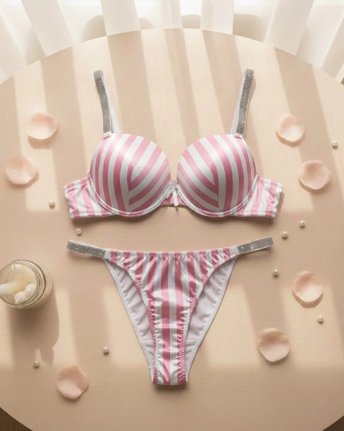 Premium Victoria's Secret Bra And Panty Set - Pink And White