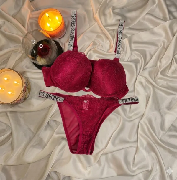 Red Victoria Secret Bra And Panty Set - Bespose