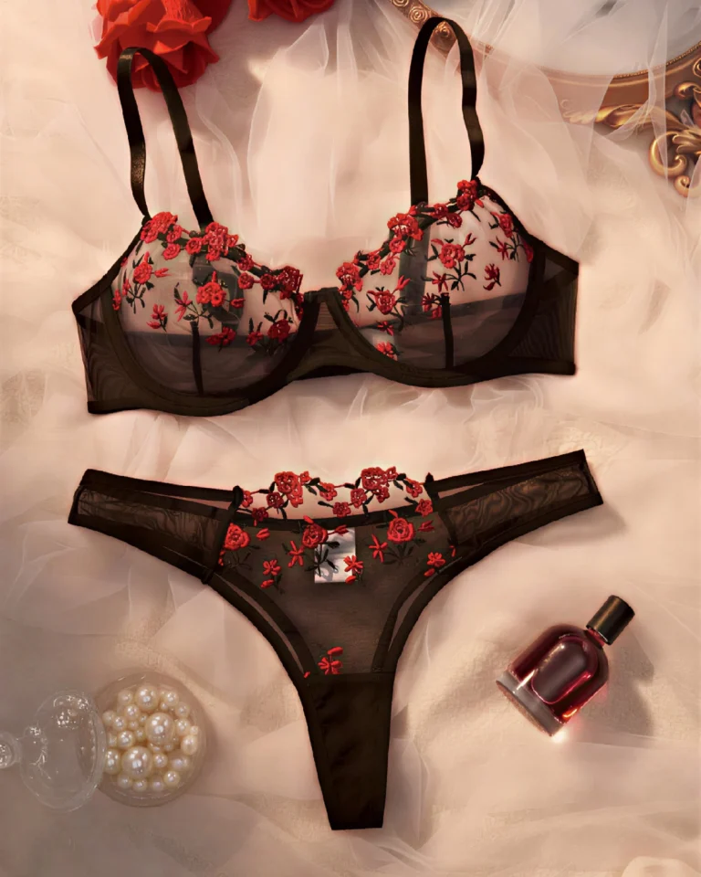 Turkish Mesh Bra & Panty Lingerie Set