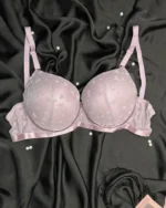 Women’s Heart Print Push Up Bra - Lavender